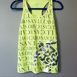 Cabo San Lucas neon yellow tank top - Size Large